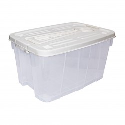 Storage Box 40Lit Clear + white