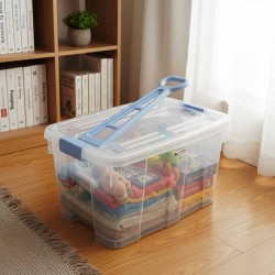 صندوق تخزين 40 لتر شفاف + أزرق