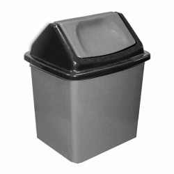 سلة قمامة مروحي صغير رصاصي واسود