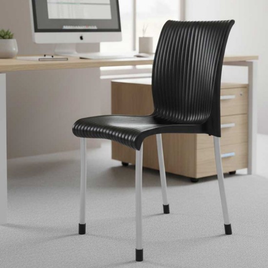 كرسي إيطالي بدون يد أسود