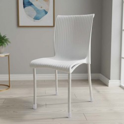 كرسي إيطالي بدون يد أبيض