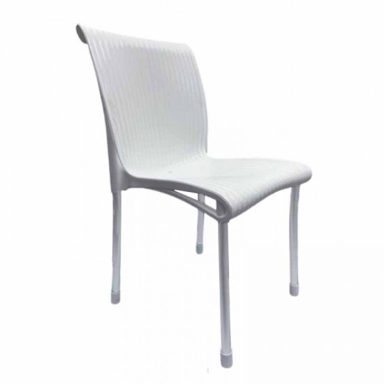 كرسي إيطالي بدون يد أبيض