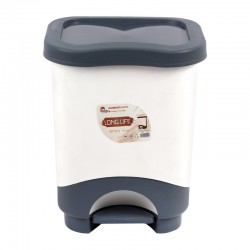 سلة قمامة بدعسة كبير ابيض