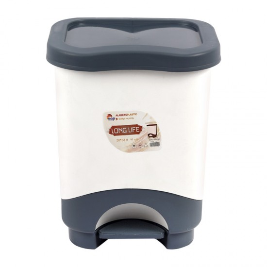 سلة قمامة بدعسة كبير ابيض