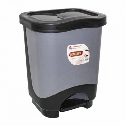 سلة قمامة بدعسة رصاصي