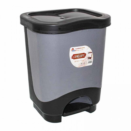 سلة قمامة بدعسة رصاصي