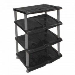 رف احذية 4 دور أسود + رصاصي