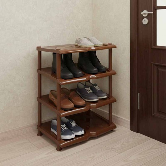 SHOE RACK 4 LAYER BROWN SHOE RACK 4 LAYER BROWN