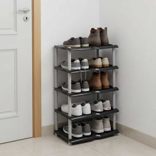 رف احذية 5 دور أسود