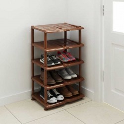 SHOE RACK 5 LAYER BROWN