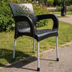 CHAIR FLORAL BLACK