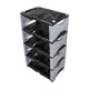 SHOE RACK RATTAN 5 LAYER BLACK