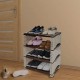 SHOE RACK RATTAN 4 LAYER BEIGE + BROWN