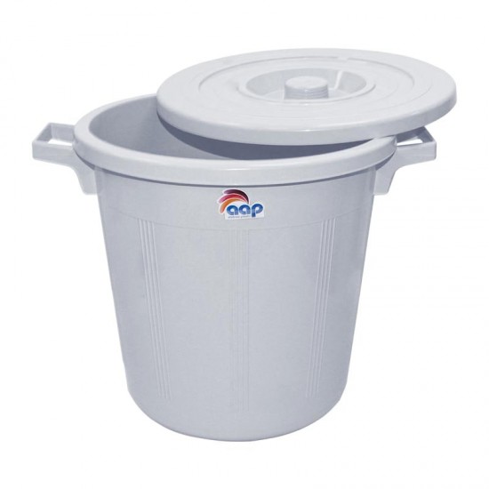 سطل 85 لتر ابيض بالغطاء