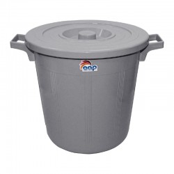 سطل 55 لتر رصاصي