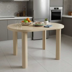 TABLE OVAL STRAIGHT LEG BEIGE
