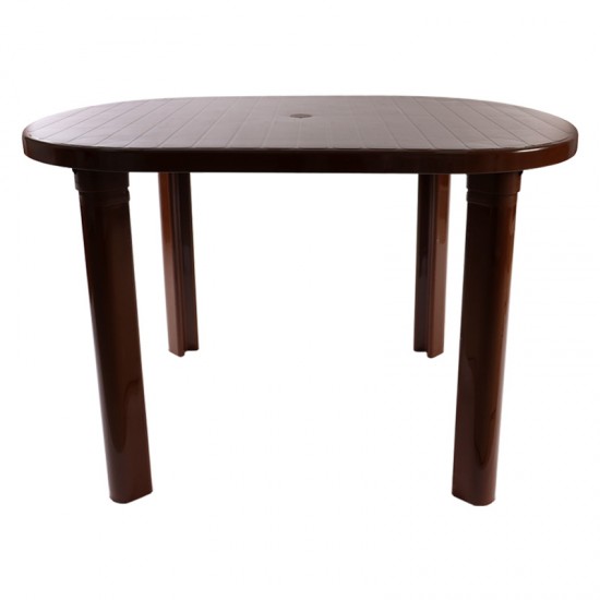 TABLE OVAL STRAIGHT LEG BROWN