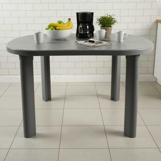TABLE OVAL STRAIGHT LEG GRAY