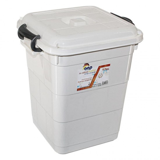 صندوق تخزين مربع 65 لتر أبيض