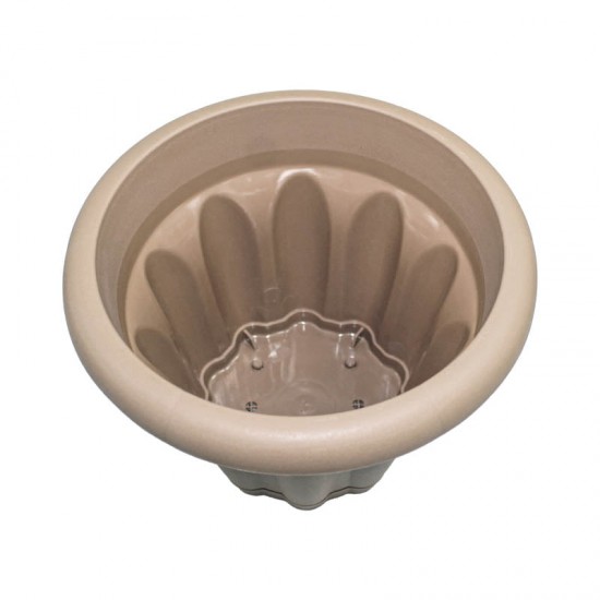 Flower pot round 35 cm Beige
