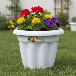 Flower pot round 35 cm White