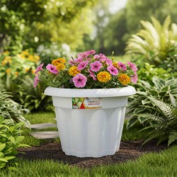 Flower pot round 25cm White