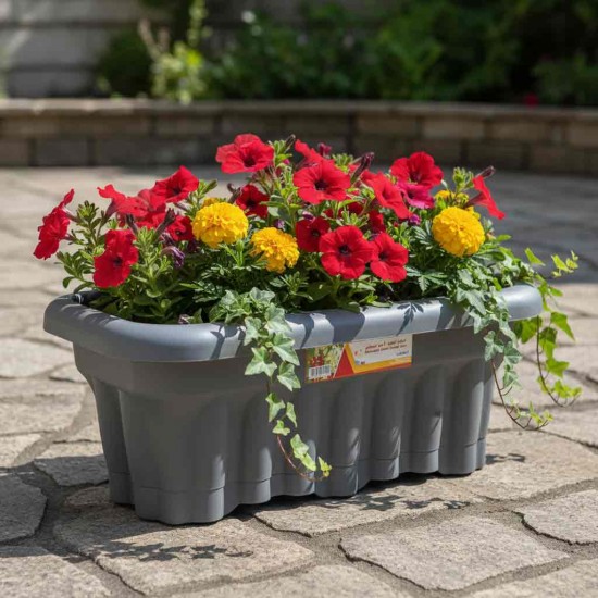 Flower pot Rectangular 40cm Gray Flower pot Rectangular 40cm Gray