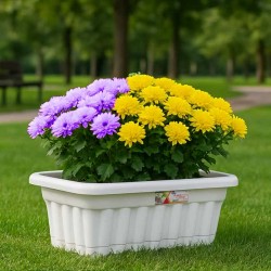 مركن مستطيل 60 سم ابيض  