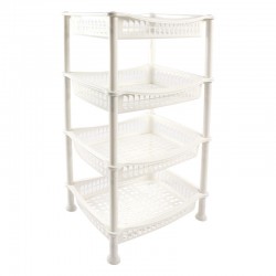 سلة خضار 4 دور مستطيل الشام ابيض