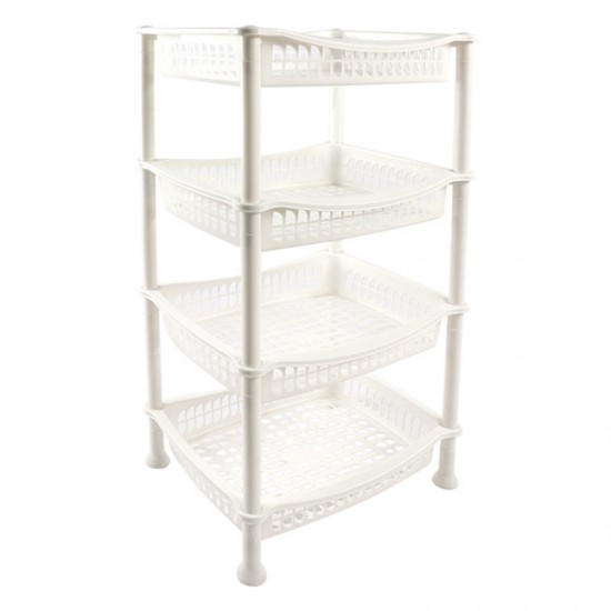 سلة خضار 4 دور مستطيل الشام ابيض