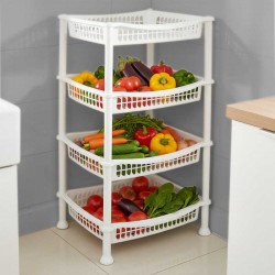 سلة خضار 4 دور مستطيل الشام ابيض