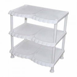 رف احذية مزركش 3 دور أبيض