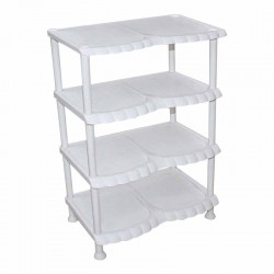 رف احذية مزركش 4 دور أبيض