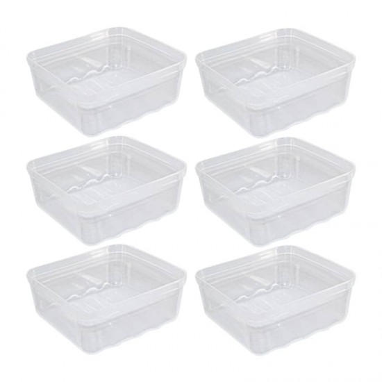 صحن حلويات ومكسرات 6 مقسم بغطاء بيج