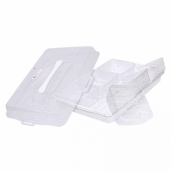 صحن حلويات ومكسرات 6 مقسم بغطاء أبيض