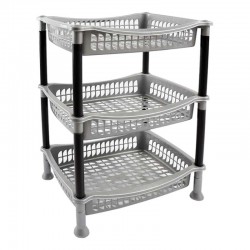 سلة خضار 3 دور مستطيل الشام فضي 