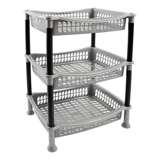 سلة خضار 3 دور مستطيل الشام فضة