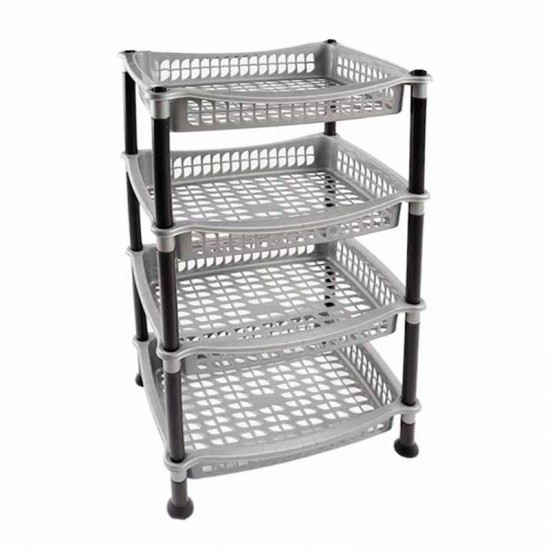 سلة خضار 4 دور مستطيل الشام فضي