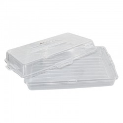 علبة فطائر كبير مستطيل شفاف