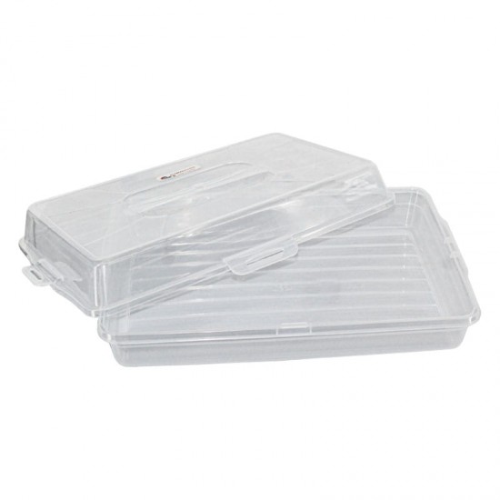 علبة فطائر كبير مستطيل شفاف