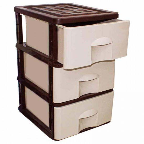 DRAWER COMMODE(2) 3 LAYER BEIGE