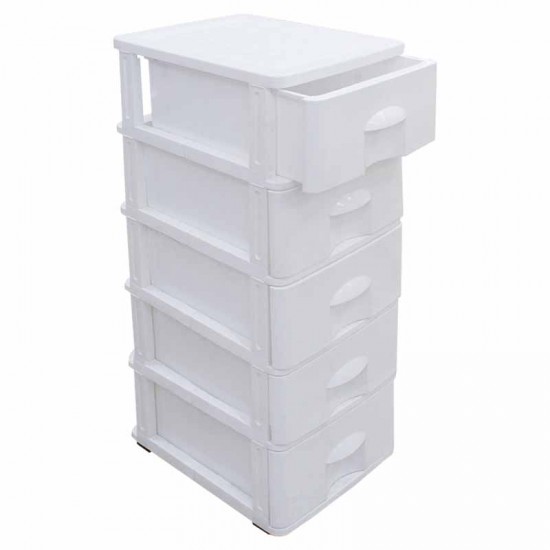DRAWER COMMODE (2) 5 LAYER WHITE