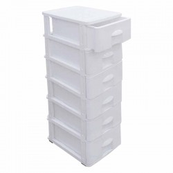 DRAWER COMMODE (2) 6 LAYER WHITE