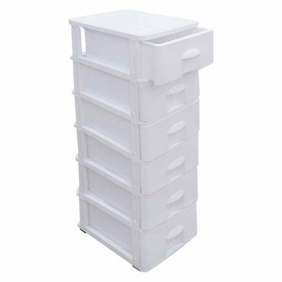 DRAWER COMMODE (2) 6 LAYER WHITE