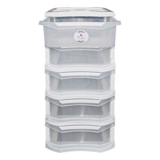 DRAWER AMWAJ 5 LAYER CLEAR + WHITE