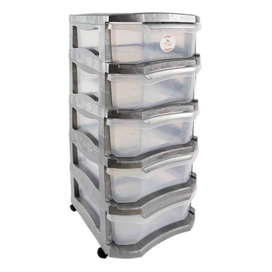 DRAWER AMWAJ 5 LAYER SILVER + CLEAR