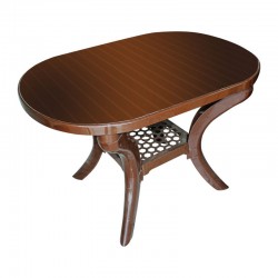TABLE OVAL CURVE LEGES BROWN