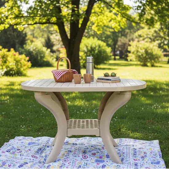 طاولة بيضاوى بيج