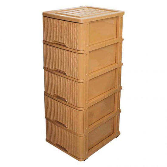 DRAWER RATTAN 5 LAYER DARK BEIGE
