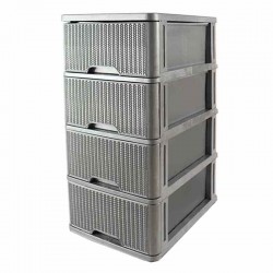 DRAWER RATTAN 4 LAYER GRAY